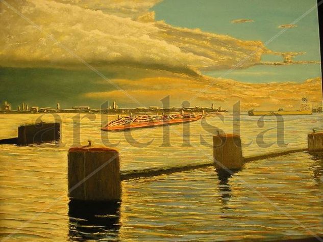 PUERTO DE AMBERES Oil Canvas Landscaping