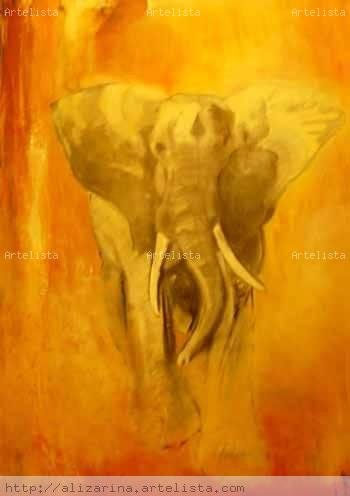 ELEFANTE AFRICANO Oil Canvas Landscaping