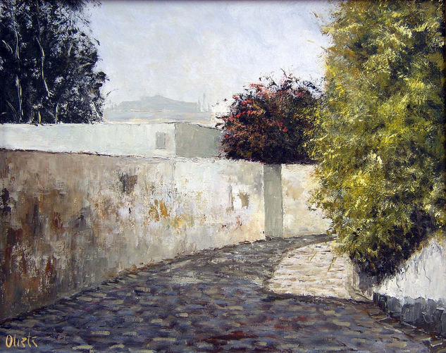 Calle solitaria Oil Canvas