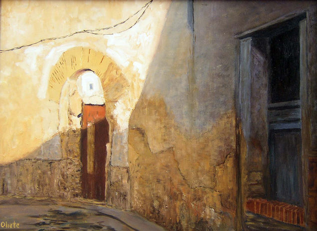 La puerta vieja Oil Canvas