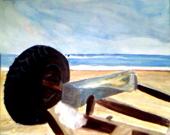 Recuerdos de Arena Gouache Canvas Marine Painting