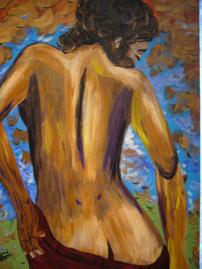 Ajustandose el pantalon Acrylic Canvas Nude Paintings