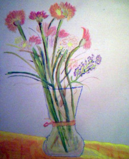 Mi primer bodegon de flores Gouache Papel Floral