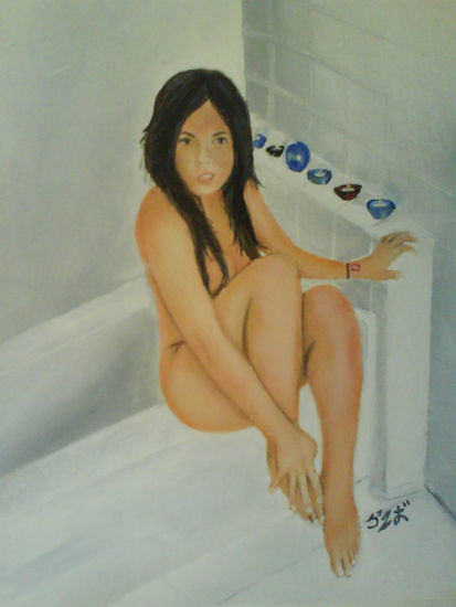 jessica en el baño Oil Canvas Nude Paintings