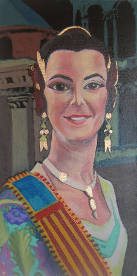 Fallera 2 Oil Canvas Portrait