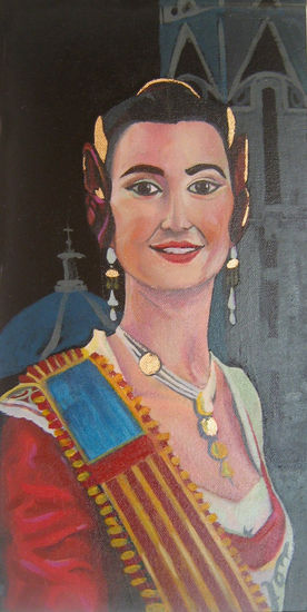 Fallera 3 Oil Canvas Portrait