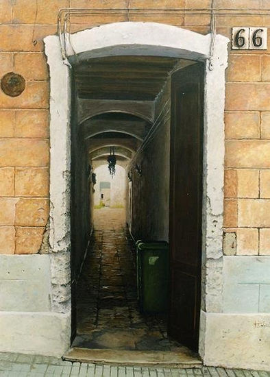 Portal de Cádiz Óleo Tabla Paisaje