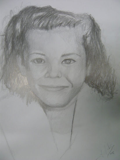 retrato de niña Graphite Paper Portrait