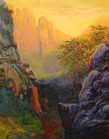 Picos de Europa "La tarde se cerraba con lentitud de herida" - 57 Oil Canvas Landscaping