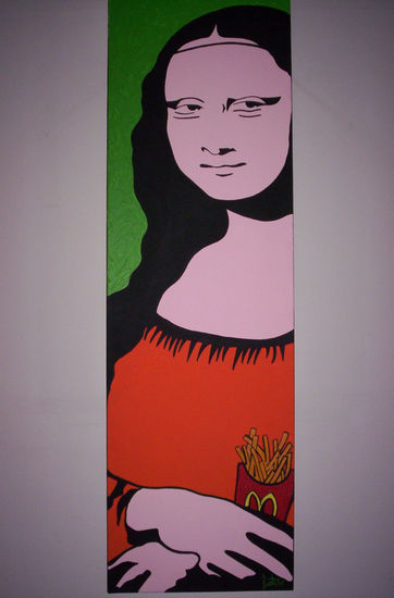 La Mona Lisa se antojo de unas papitas Acrylic Canvas Portrait