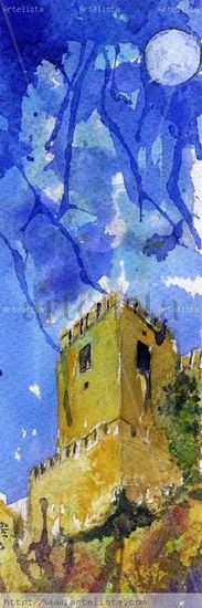 Alcazaba vertical1 Watercolour Card Landscaping