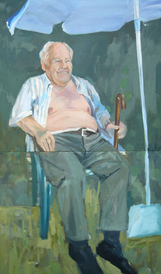 ABUELO EN EL JARDÍN, EN PROCESO Oil Canvas Landscaping