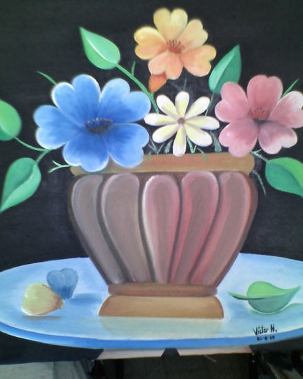 Flores II Oil Canvas Floral Painting