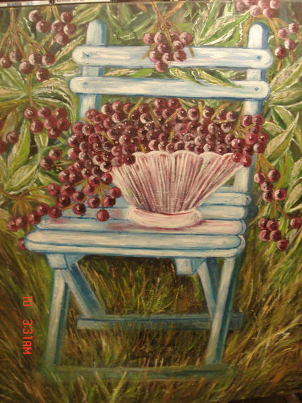 Silla con arandanos