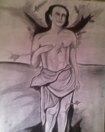 Sufrimiento I Graphite Card Nude Paintings