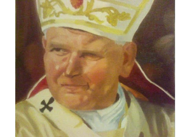 Papa Juan Pablo II Oil Canvas Portrait