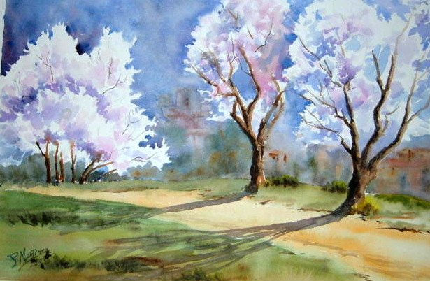 Almendros en flor Watercolour Paper Landscaping