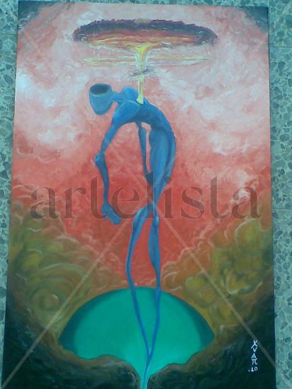 en atomos volando Oil Canvas Figure Painting