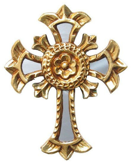 Cruz DORADA con espejo