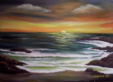 Atardecer en el mar