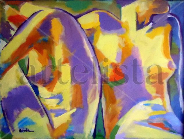 Two Figures Acrylic Canvas Nude Paintings