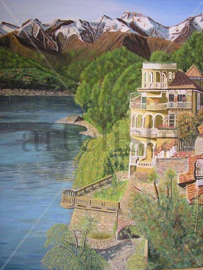 LAGO DE COMO Oil Canvas Landscaping