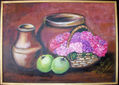 JARRONES, MANZANAS Y HORTENSIAS