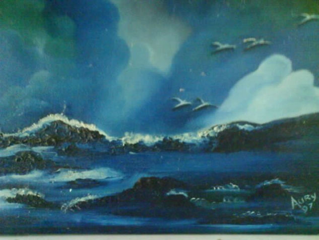 Azul azul. Oil Canvas Marine Painting