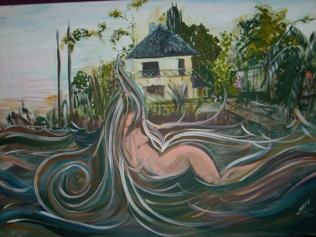 sirena en el tigre Óleo Lienzo Paisaje