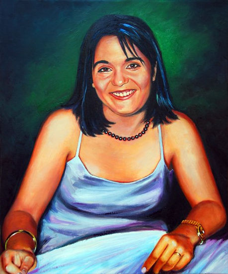 Raquel Sangrà Oil Textile Portrait