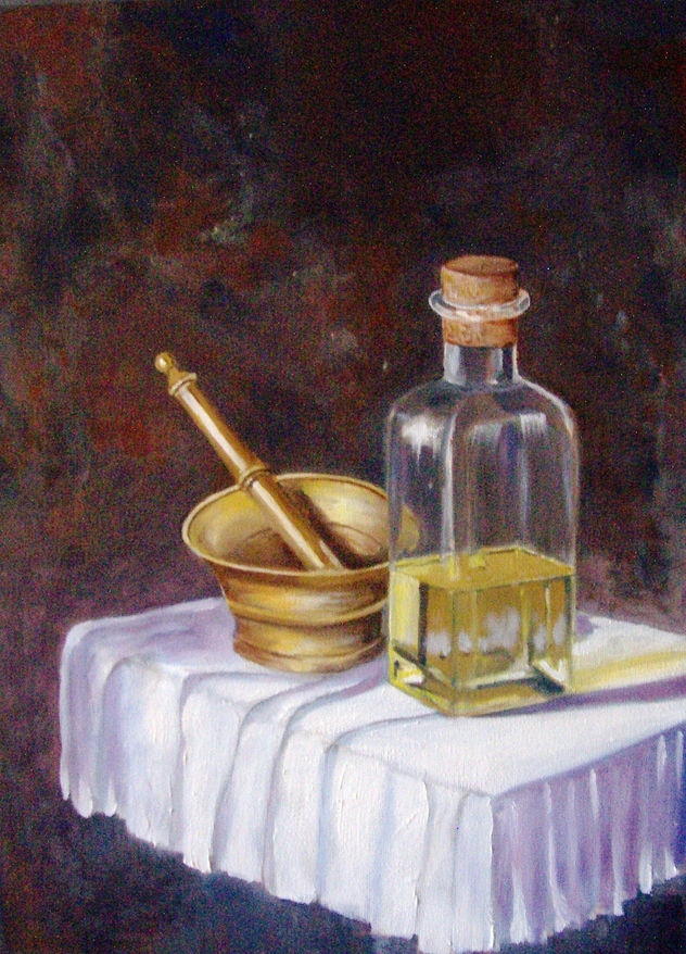 almirez y aceite