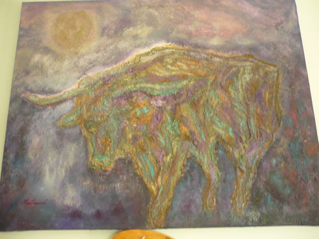 TORO CON LA LUNA Oil Canvas Landscaping