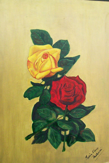 Rosas sobre dorado 