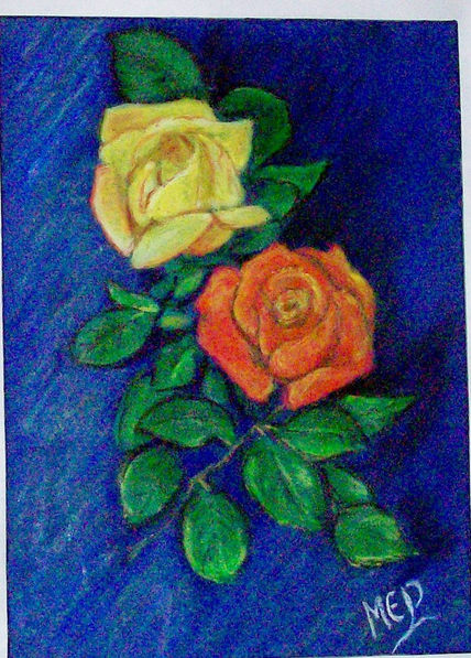 Rosas sobre azul