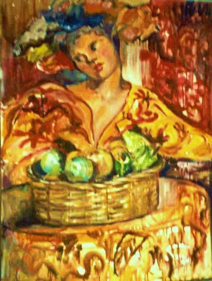 Recuerdos de Holanda Oil Panel Figure Painting