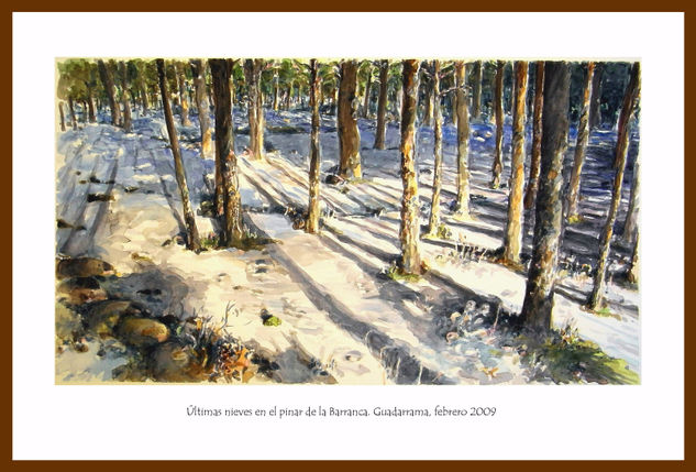 Últimas nieves en pinar de la Barranca, Guadarrama Watercolour Paper Landscaping