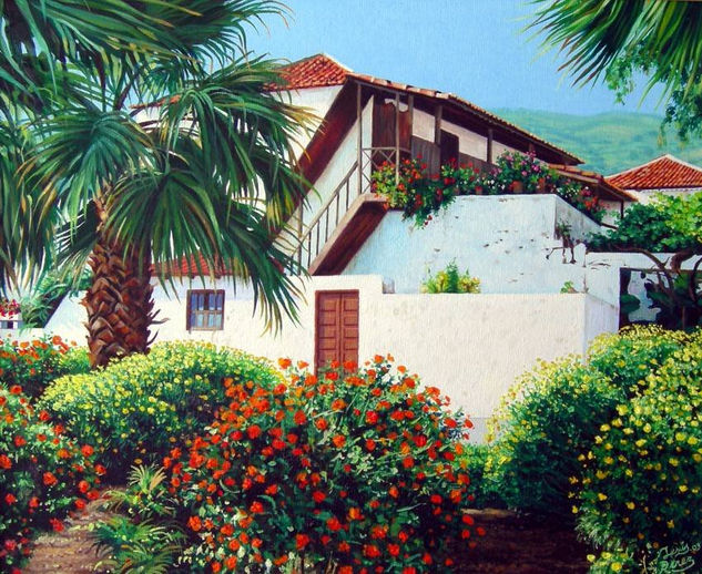 Casa de las Gomeras (La Guancha) Óleo Lienzo Paisaje