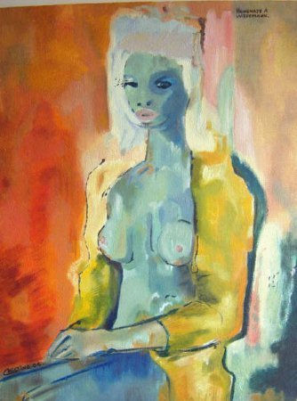 SIN TITULO Oil Textile Figure Painting