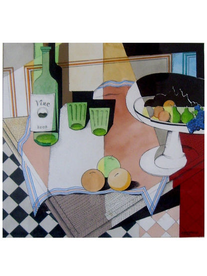 BODEGÓN CUBISTA Watercolour Card Still Life Paintings