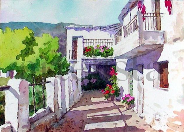 Capileira - Calle con tinao Watercolour Paper Landscaping