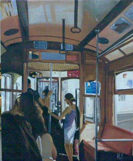 tranvia portugues Oil Canvas Landscaping