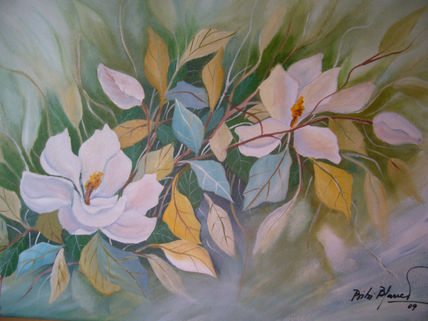 Dos magnolias blancas