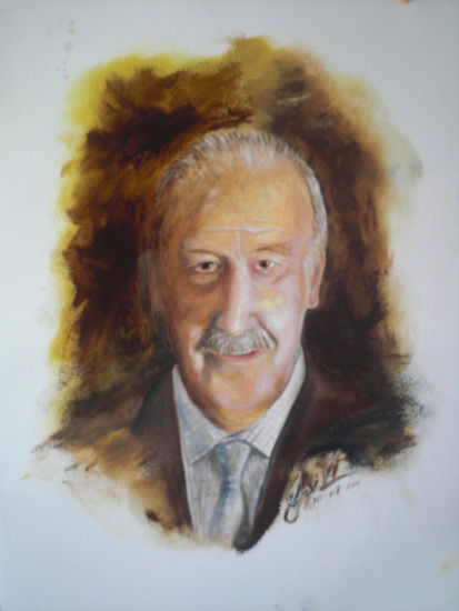 HOMENAJE A VICENTE DEL BOSQUE Óleo Papel Retrato