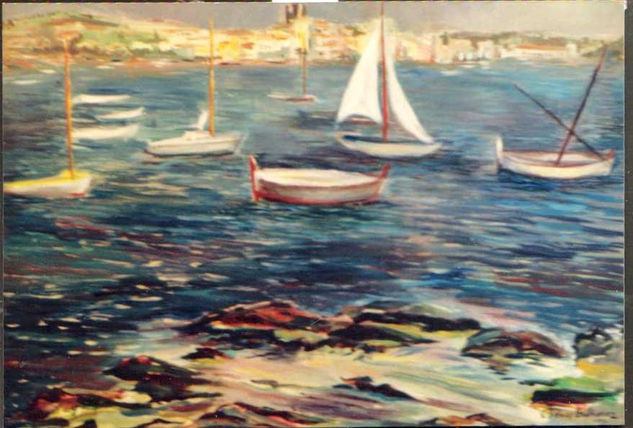 Barcas de la sardina Oil Canvas Landscaping