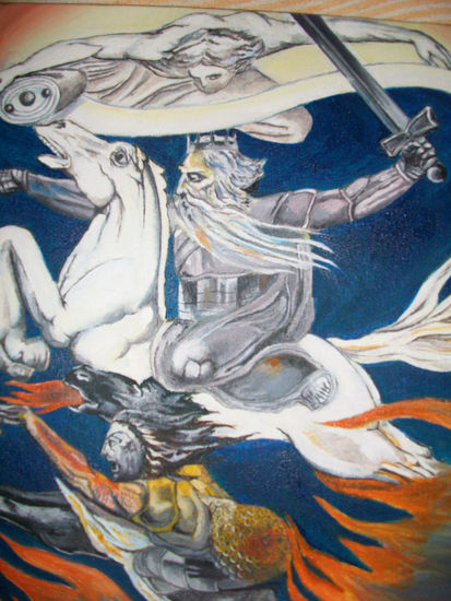 Versión a óleo sobre "Death on a pale horse", de William Blake Óleo Lienzo Figura