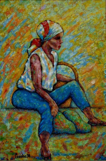 PALANQUERA II Oil Canvas Figure Painting