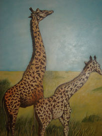 Jirafas madre e hija