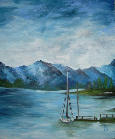 Paisaje Azul Oil Canvas Marine Painting