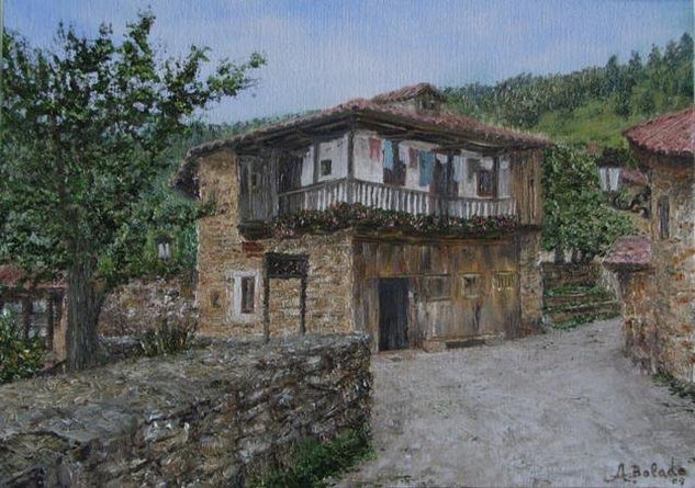 Barcena Mayor 6 (Cantabria). Oil Panel Landscaping