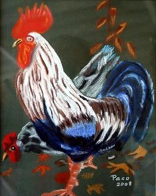 Gallo. Pastel Card Animals